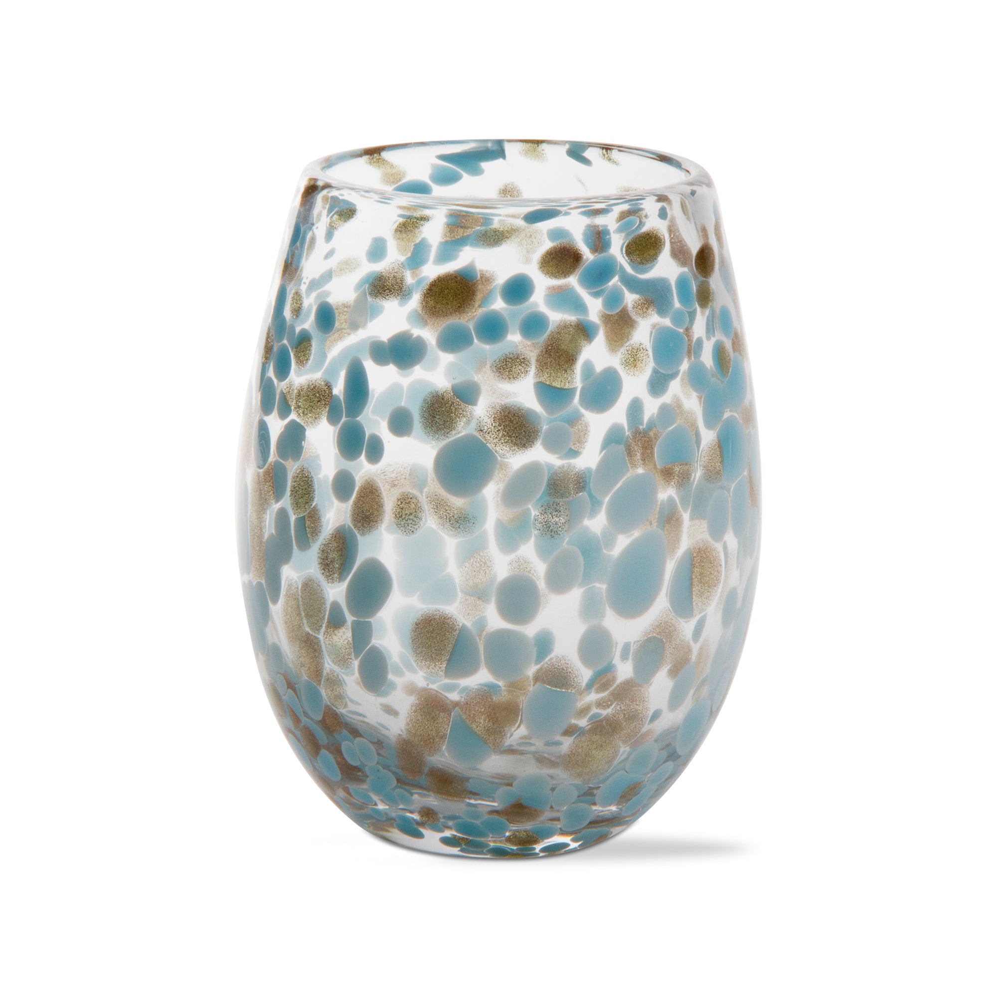 CONFETTI STEMLESS WINE GLASS - AQUA/MULTI - A. Dodson's