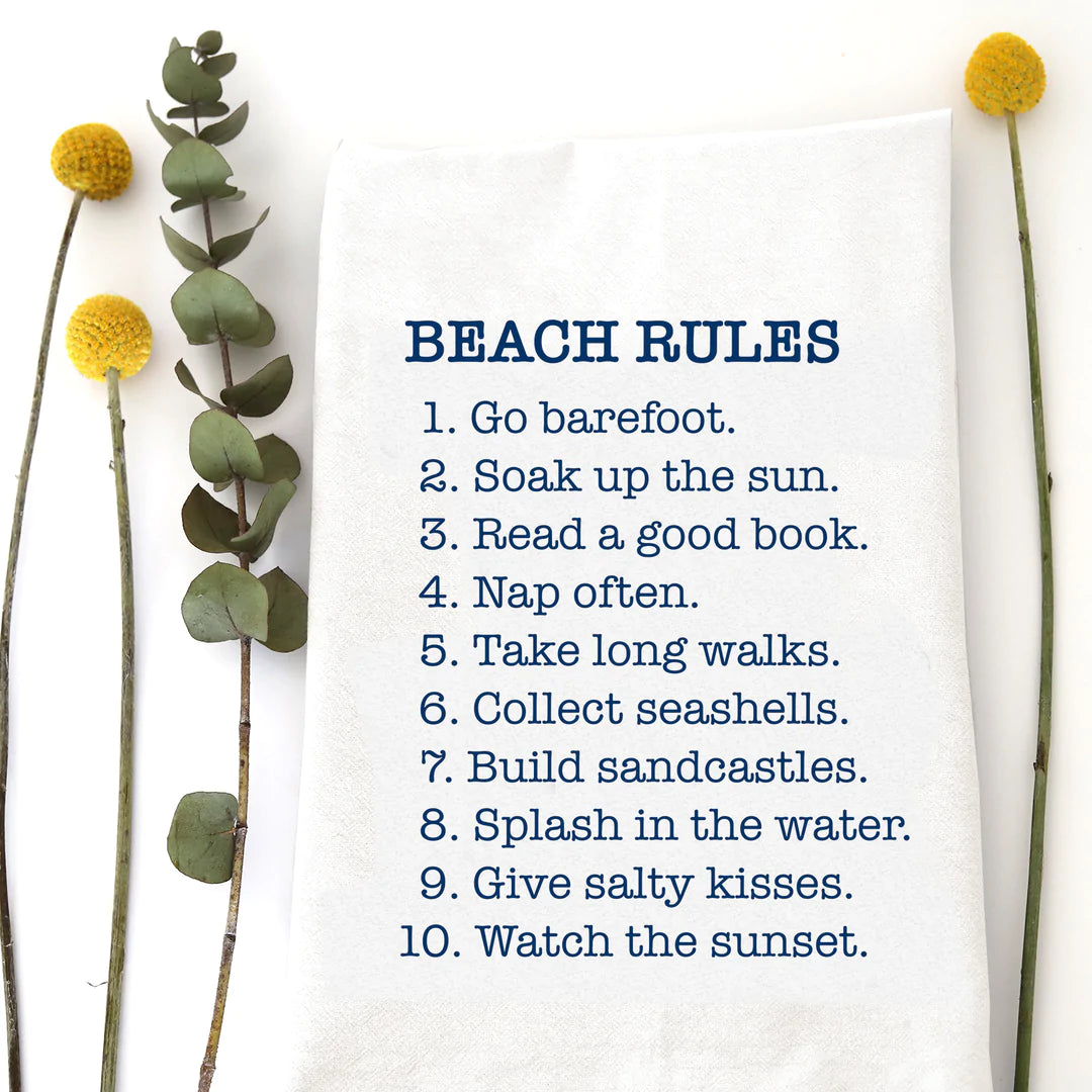 TEA TOWEL: BEACH RULES - A. Dodson's