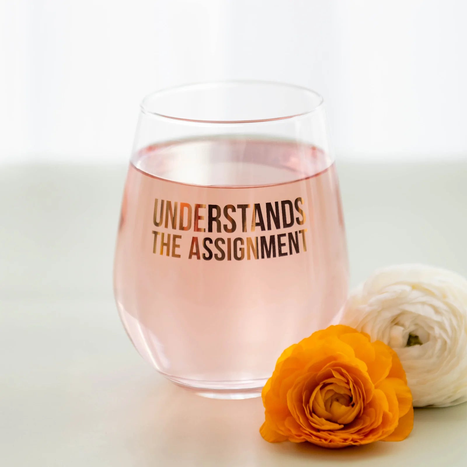 "Understands the Assignment" Witty Wine Glass