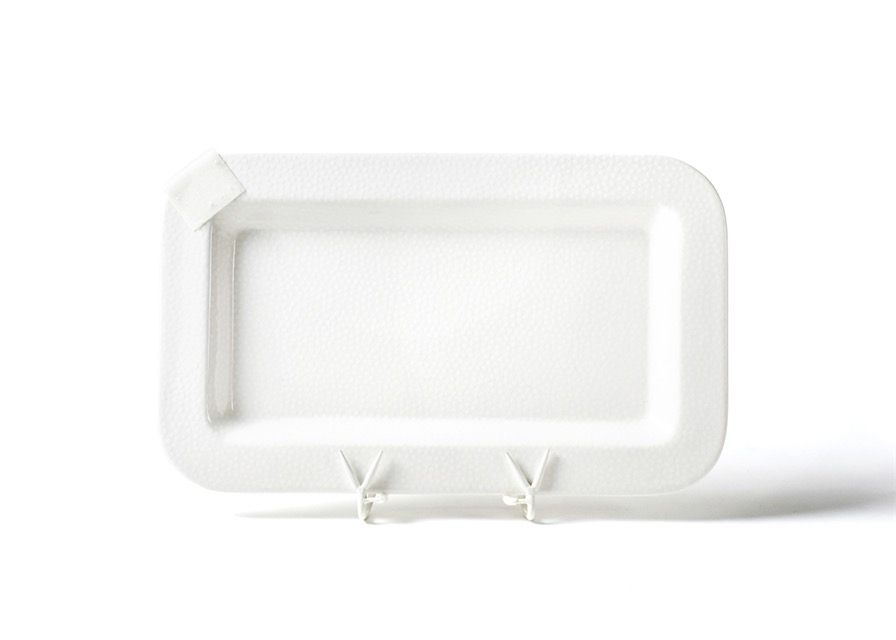 HAPPY EVERYTHING WHITE SMALL DOT MINI ENTERTAINING RECTANGLE PLATTER - A. Dodson's