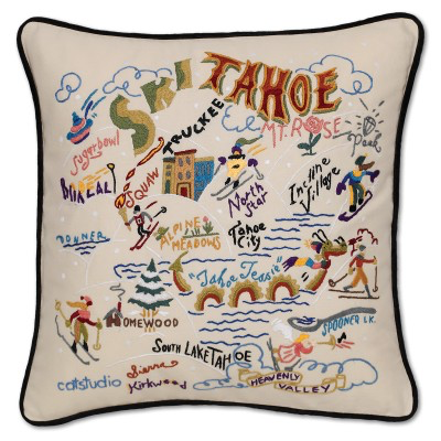 SKI TAHOE PILLOW BY CATSTUDIO - A. Dodson's