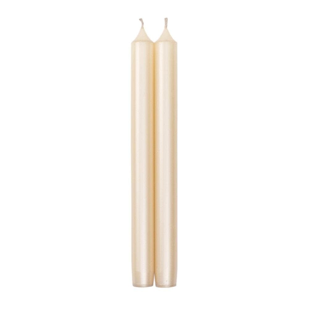 IVORY PEARLESCENT DUET CANDLE - CANDLE CROWN PAIRS 10 INCH - A. Dodson's