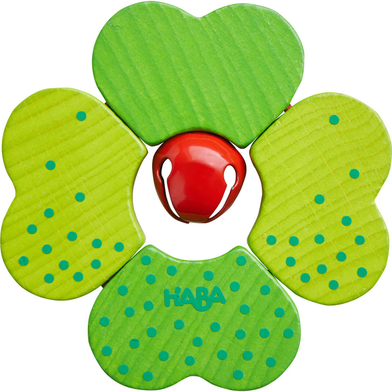 Shamrock Wooden Baby Rattle with Bell - A. Dodson's