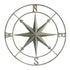 41" Round Metal Compass Wall Decor, Distressed Aqua