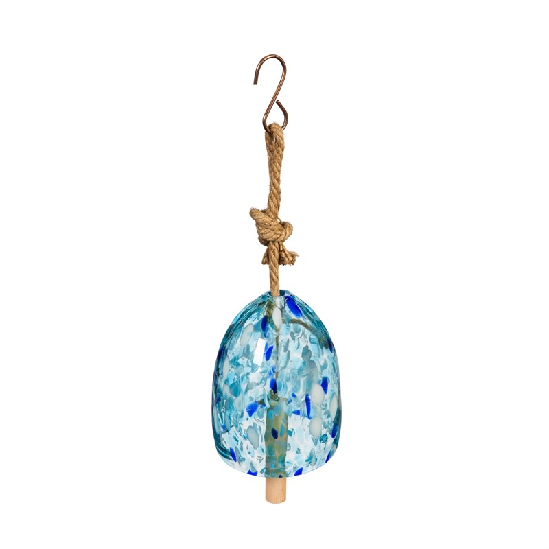 ART GLASS SPECKLE LIGHT BLUE BELL CHIME - A. Dodson's