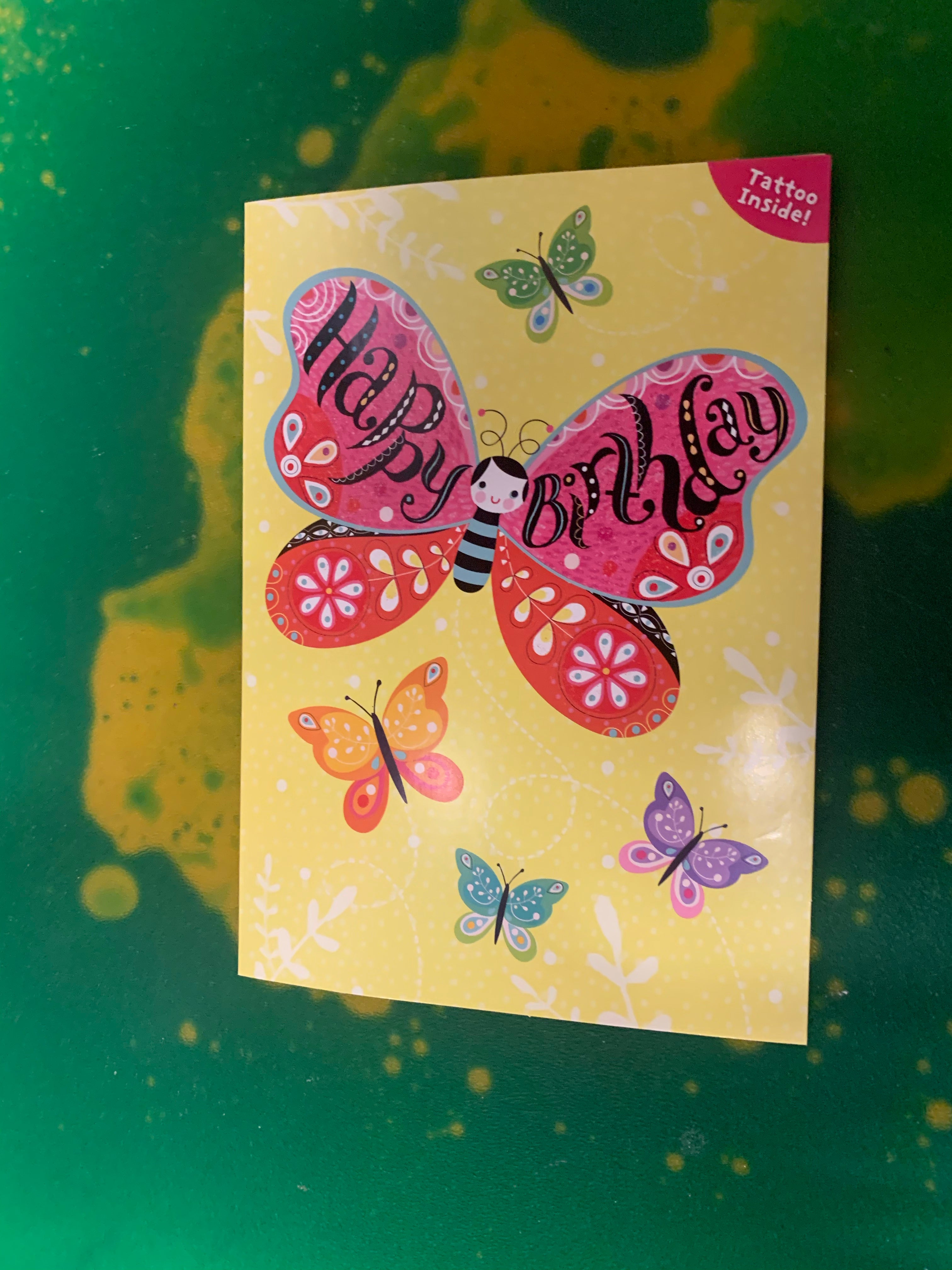 BUTTERFLY TATTOO CARD by Peaceable Kingdom - A. Dodson's