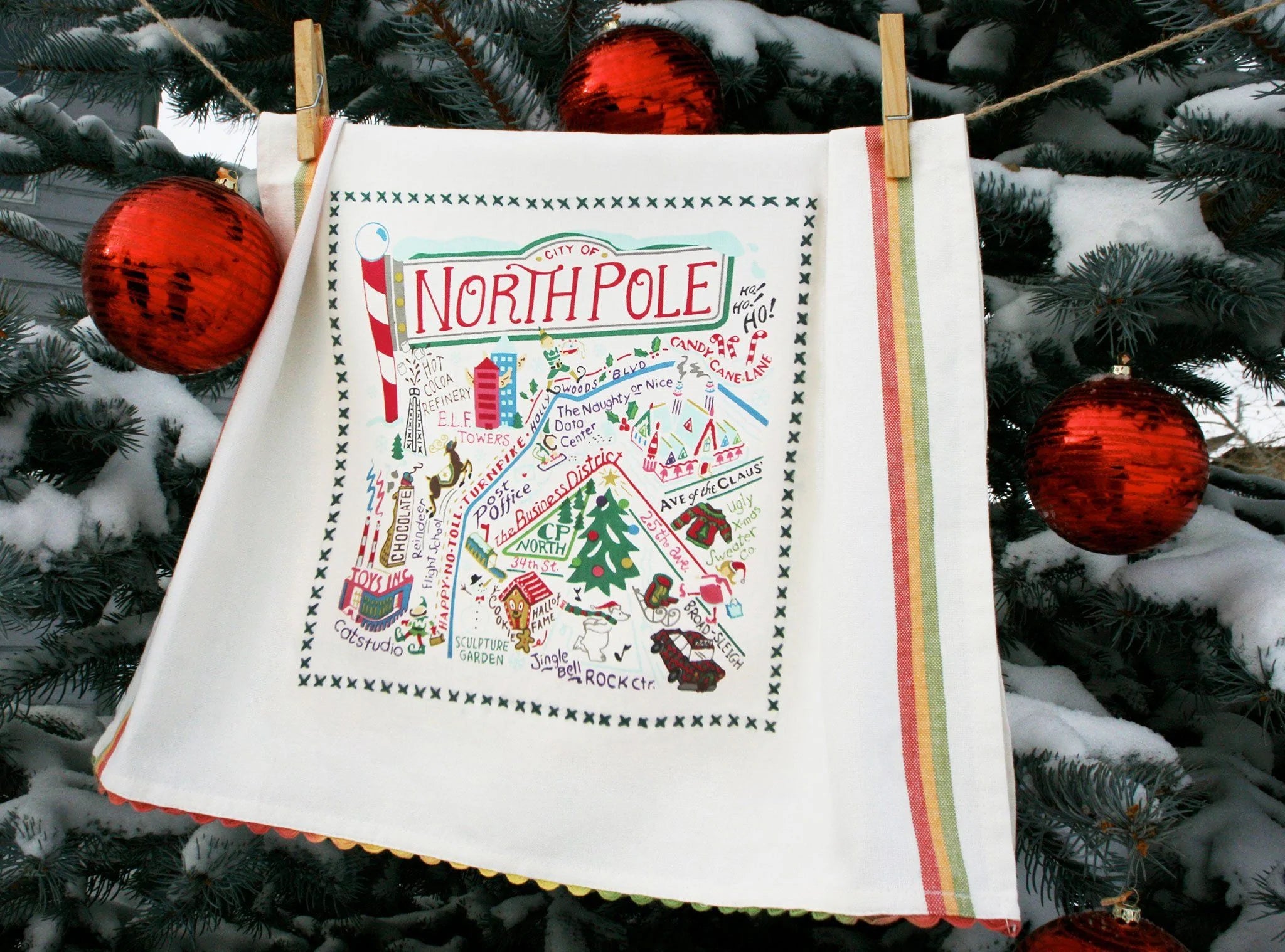 NORTH POLE CITY DISH TOWEL - A. Dodson's