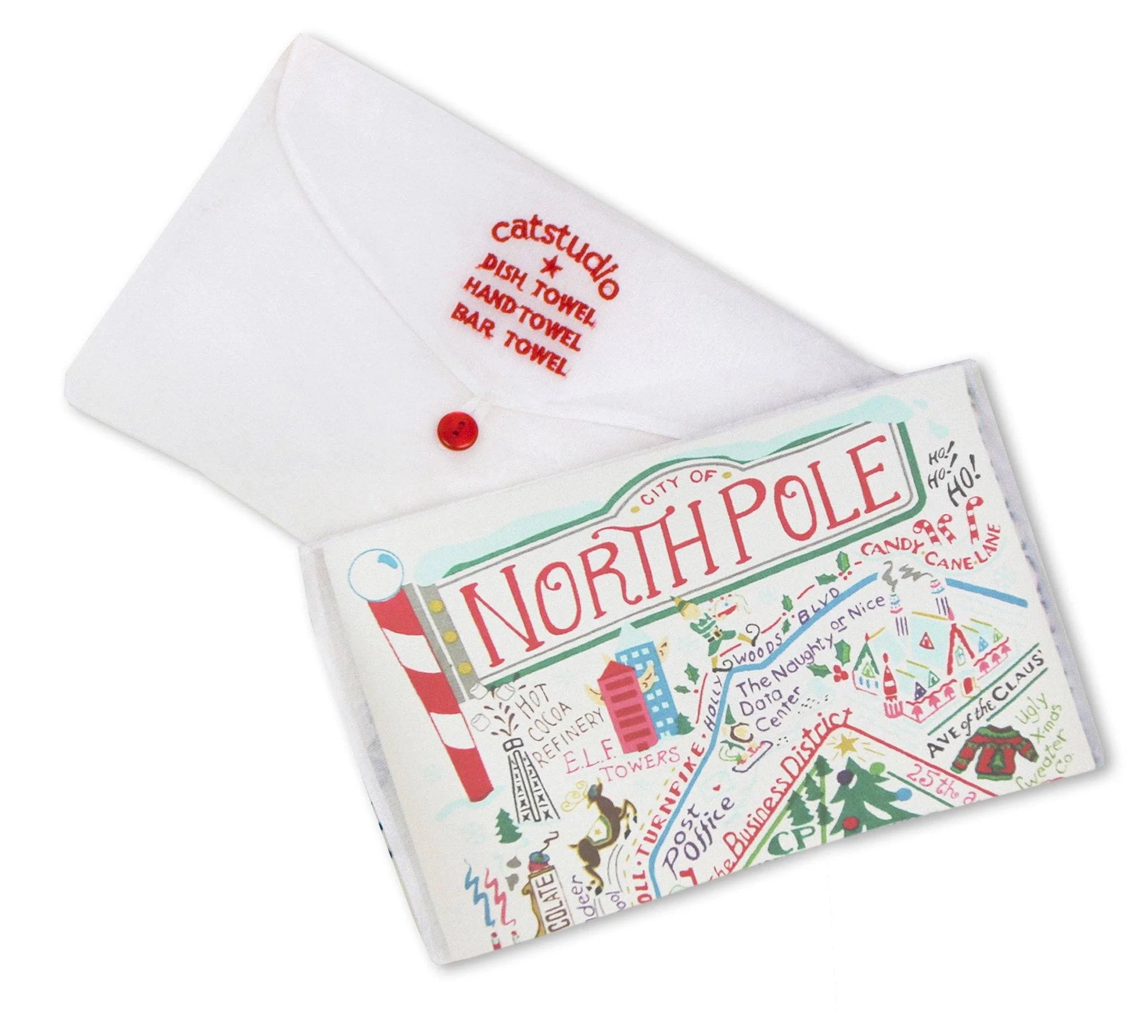 NORTH POLE CITY DISH TOWEL - A. Dodson's