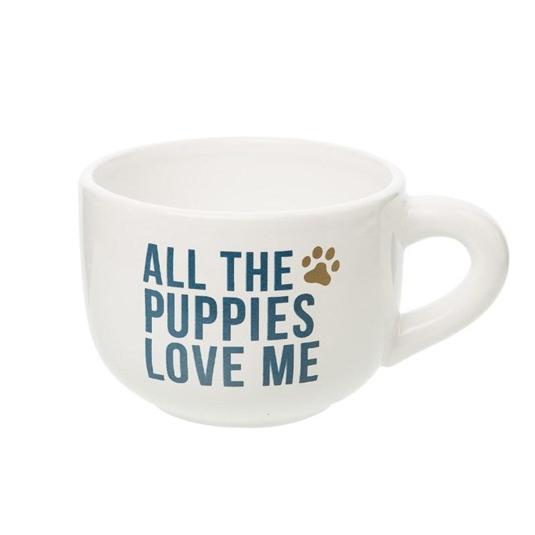 Ceramic Puppies Love Me Cappuccino Mug - A. Dodson's