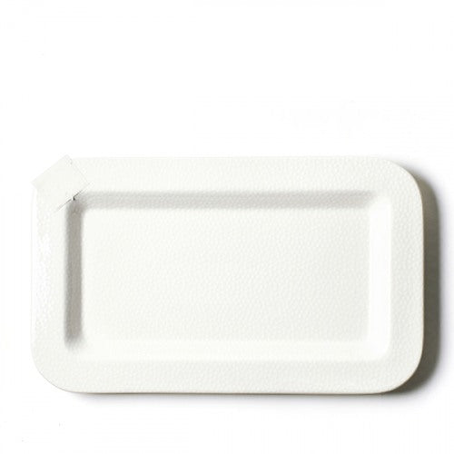 HAPPY EVERYTHING WHITE SMALL DOT MINI ENTERTAINING RECTANGLE PLATTER - A. Dodson's